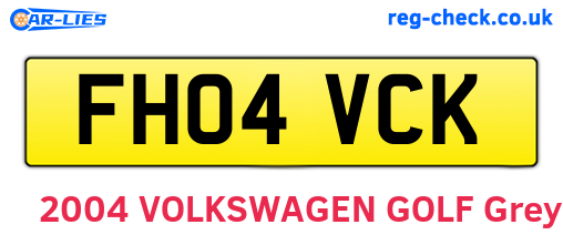 FH04VCK are the vehicle registration plates.