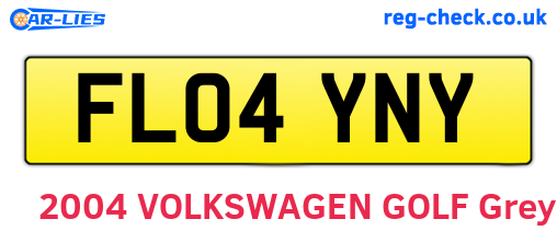 FL04YNY are the vehicle registration plates.