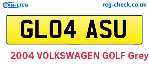 GL04ASU are the vehicle registration plates.