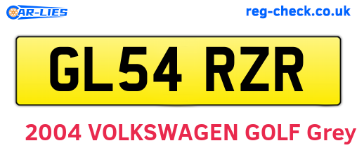 GL54RZR are the vehicle registration plates.
