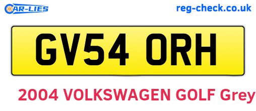 GV54ORH are the vehicle registration plates.