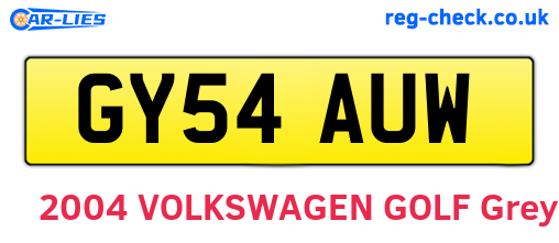 GY54AUW are the vehicle registration plates.