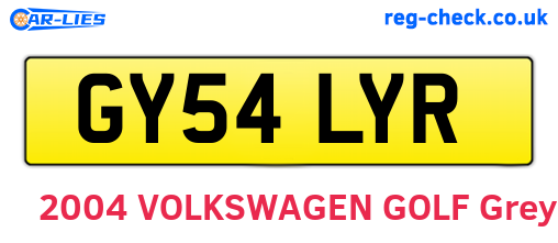 GY54LYR are the vehicle registration plates.