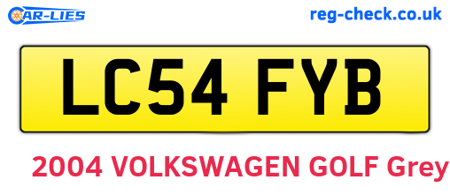 LC54FYB are the vehicle registration plates.