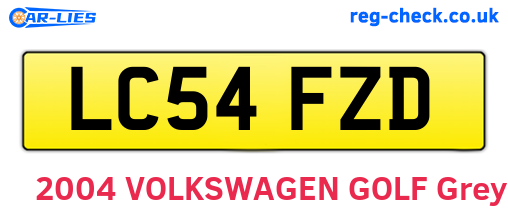 LC54FZD are the vehicle registration plates.