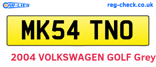 MK54TNO are the vehicle registration plates.