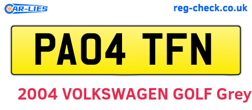 PA04TFN are the vehicle registration plates.