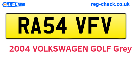 RA54VFV are the vehicle registration plates.