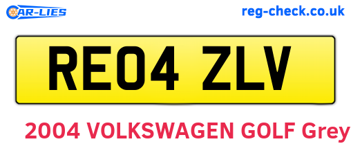 RE04ZLV are the vehicle registration plates.