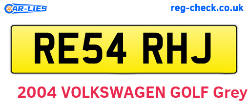 RE54RHJ are the vehicle registration plates.