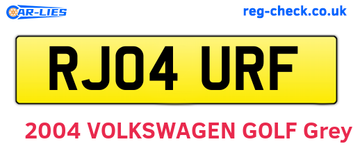 RJ04URF are the vehicle registration plates.