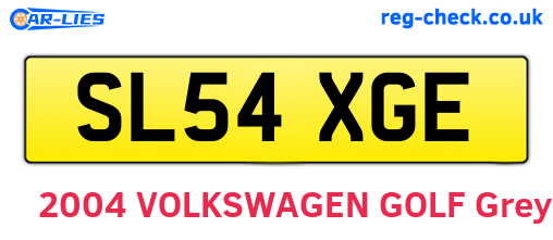 SL54XGE are the vehicle registration plates.