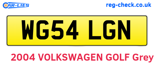 WG54LGN are the vehicle registration plates.