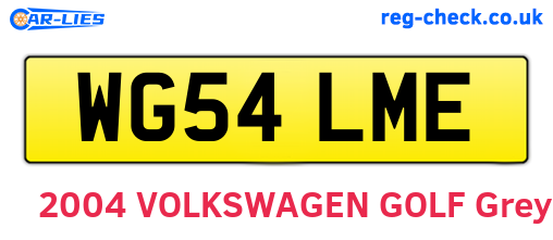 WG54LME are the vehicle registration plates.