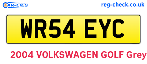 WR54EYC are the vehicle registration plates.