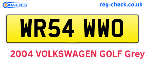WR54WWO are the vehicle registration plates.