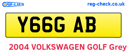 Y66GAB are the vehicle registration plates.