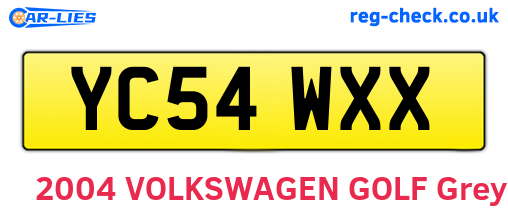 YC54WXX are the vehicle registration plates.