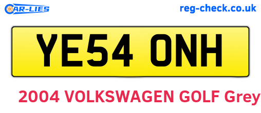 YE54ONH are the vehicle registration plates.