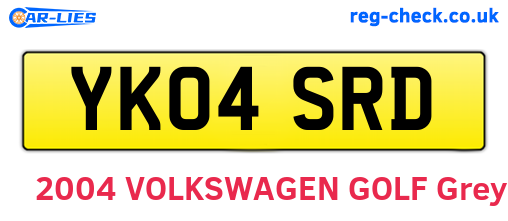 YK04SRD are the vehicle registration plates.