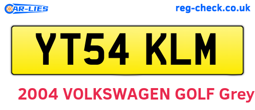 YT54KLM are the vehicle registration plates.