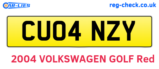 CU04NZY are the vehicle registration plates.