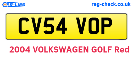 CV54VOP are the vehicle registration plates.