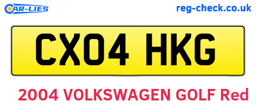 CX04HKG are the vehicle registration plates.