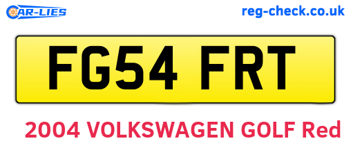 FG54FRT are the vehicle registration plates.