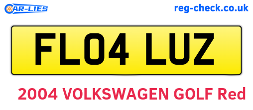 FL04LUZ are the vehicle registration plates.