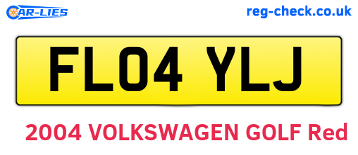 FL04YLJ are the vehicle registration plates.