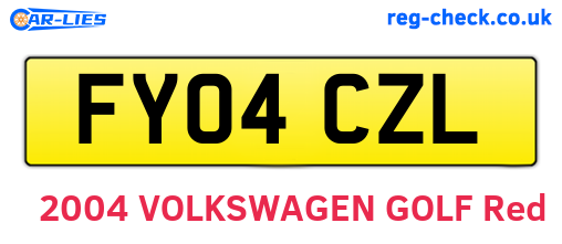 FY04CZL are the vehicle registration plates.