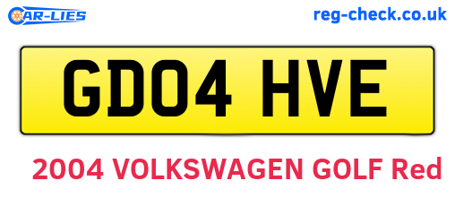 GD04HVE are the vehicle registration plates.