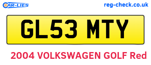 GL53MTY are the vehicle registration plates.