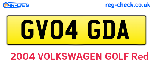 GV04GDA are the vehicle registration plates.
