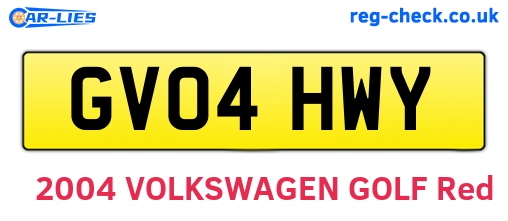 GV04HWY are the vehicle registration plates.