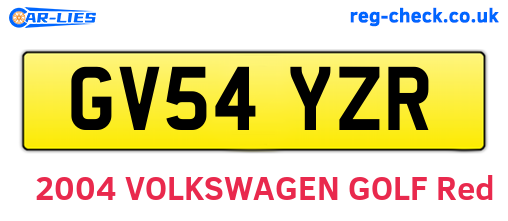 GV54YZR are the vehicle registration plates.