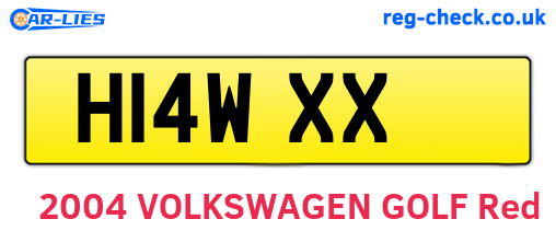 H14WXX are the vehicle registration plates.