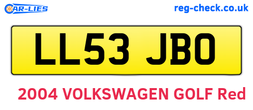 LL53JBO are the vehicle registration plates.