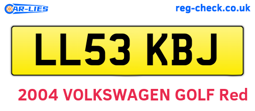 LL53KBJ are the vehicle registration plates.