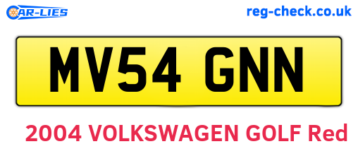MV54GNN are the vehicle registration plates.