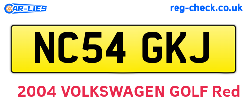 NC54GKJ are the vehicle registration plates.