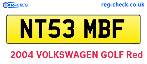 NT53MBF are the vehicle registration plates.