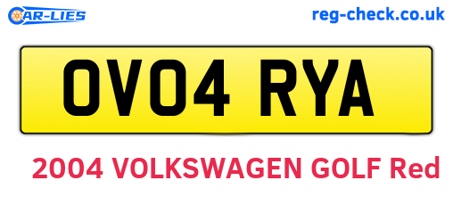 OV04RYA are the vehicle registration plates.