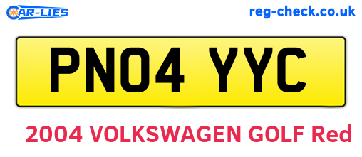 PN04YYC are the vehicle registration plates.