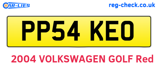 PP54KEO are the vehicle registration plates.