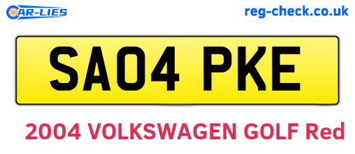 SA04PKE are the vehicle registration plates.
