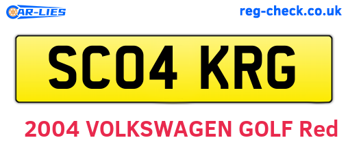 SC04KRG are the vehicle registration plates.