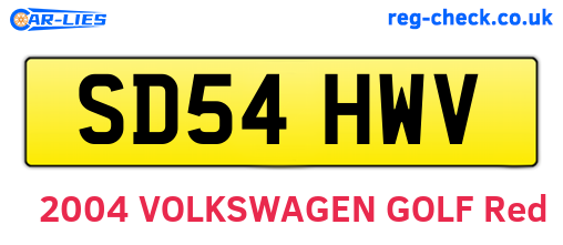 SD54HWV are the vehicle registration plates.