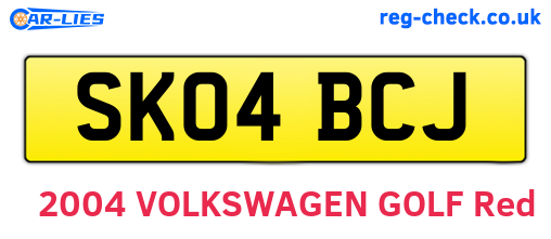 SK04BCJ are the vehicle registration plates.
